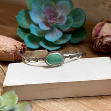 Load image into Gallery viewer, 118 Sterling Silver Kingman Turquoise Stamped Stacking Cuff by Jason Ogg
