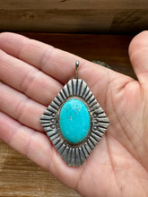 Load image into Gallery viewer, Big Pendant -Turquoise &amp; Sterling Silver
