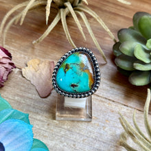 Load image into Gallery viewer, MJ Blue Turquoise Ring – Sterling Silver Adjustable Band

