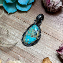 Load image into Gallery viewer, MJ Freeform Turquoise Pendant – Sterling Silver

