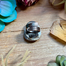 Load image into Gallery viewer, MJ Ring - Copper &amp; Sterling Silver Blue Turquoise Adjustable
