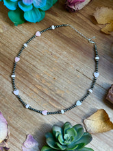 Load image into Gallery viewer, 15” Pink Conch Heart Necklace – Sterling Silver Pearls
