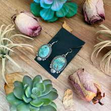 Load image into Gallery viewer, 26 - Sterling Silver Cripple Creek Turquoise Dangle Earrings by Shay Pfeiffer

