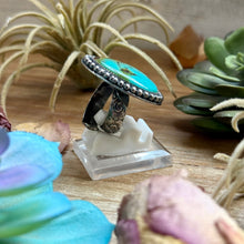 Load image into Gallery viewer, MJ Blue Turquoise Ring – Sterling Silver Adjustable Band
