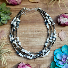 Load image into Gallery viewer, 16” White Buffalo Chip Necklace – Sterling Silver
