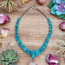 Load image into Gallery viewer, Blue Turquoise &amp; Silver Hematite Necklace – 18”
