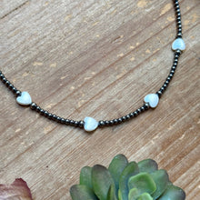 Load image into Gallery viewer, Sterling Silver Pearl Choker with Heart Freshwater Pearls – 15.5”
