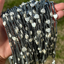 Load image into Gallery viewer, Sterling Silver Pearl Choker with Heart Freshwater Pearls – 15.5”
