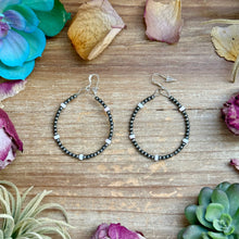 Load image into Gallery viewer, Pink Conch Hoop Earrings – Sterling Silver Pearls
