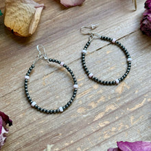 Load image into Gallery viewer, Pink Conch Hoop Earrings – Sterling Silver Pearls
