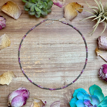 Load image into Gallery viewer, Natural Cubic Ruby Necklace with Sterling Silver Pearls – 19”
