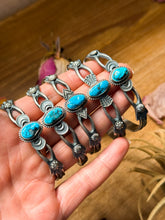 Load image into Gallery viewer, Sterling Silver Kingman Turquoise Cuff Bracelet – Native Made by K. Billah
