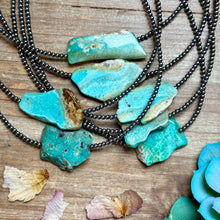 Load image into Gallery viewer, 16” Flat Turquoise Necklace – Sterling Silver
