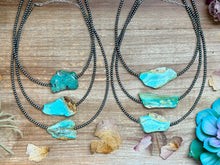Load image into Gallery viewer, 16” Flat Turquoise Necklace – Sterling Silver
