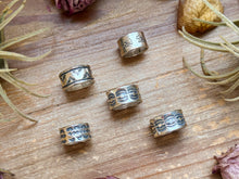 Load image into Gallery viewer, Sterling Silver Hand-Milled Wide Band Mini Sun Ray Stamped Ring – Size 5.5 – Handmade by Artist Jason Ogg
