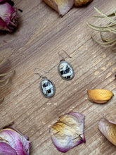 Load image into Gallery viewer, Sterling Silver White Buffalo Dangle Earrings – Handmade by Artist Jason Ogg
