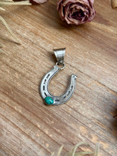 Load image into Gallery viewer, Sterling Silver Horse Pendant with Turquoise
