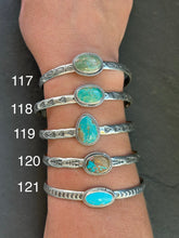 Load image into Gallery viewer, 121 Sterling Silver Kingman Turquoise Stamped Stacking Cuff by Jason Ogg
