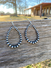 Load image into Gallery viewer, Sterling silver pearls Pearl Teardrop Earrings - 3 inches
