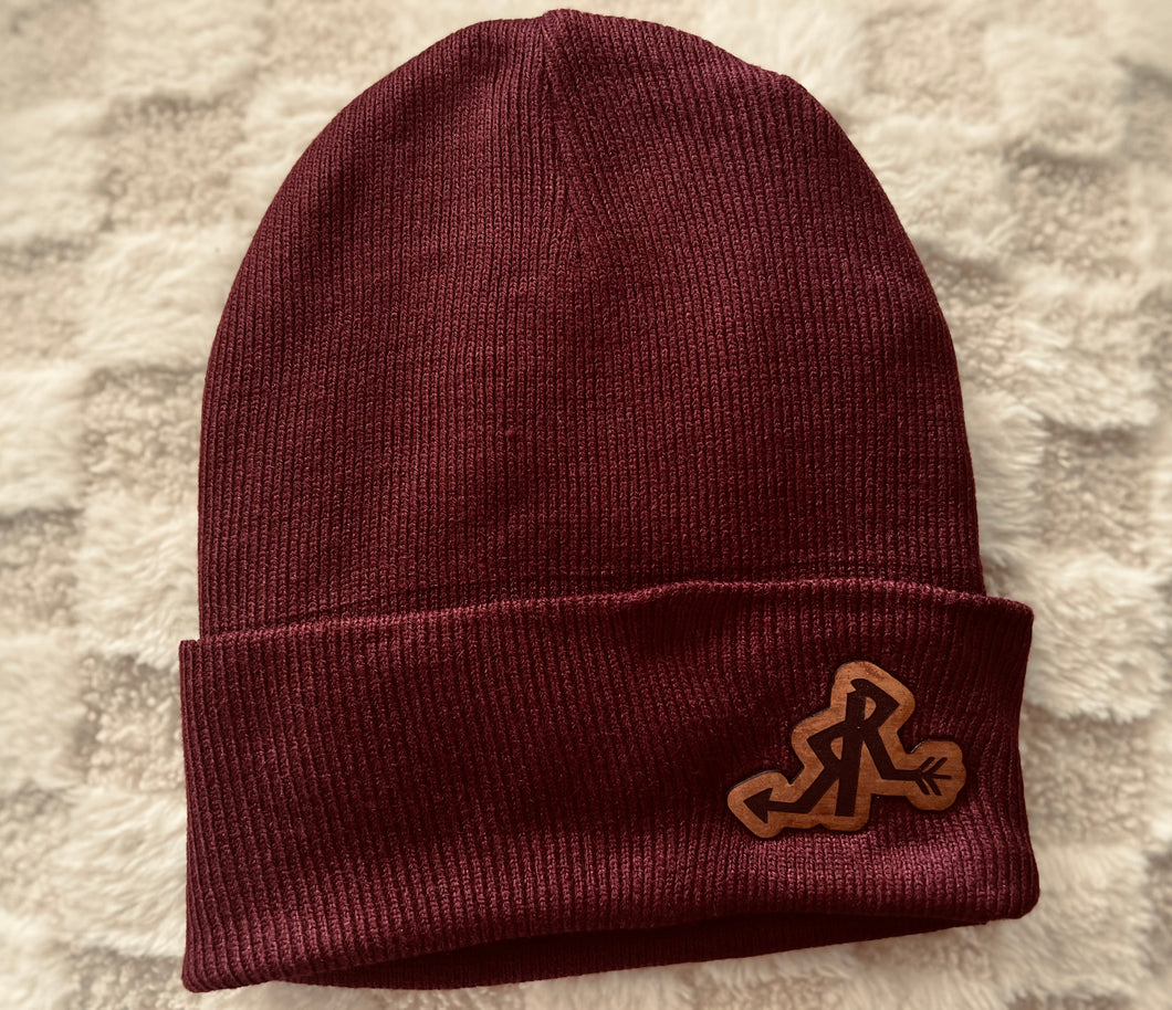 Leather Patch Beanie